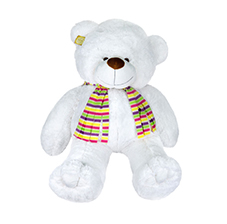 Большой белый плюшеый мишка Веня с шарфиком(110см)