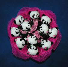Маленькие панды (розовый) - 11 плюшевых панд