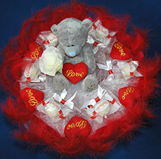 Зайки в розовом - букет из 5 зайчиков